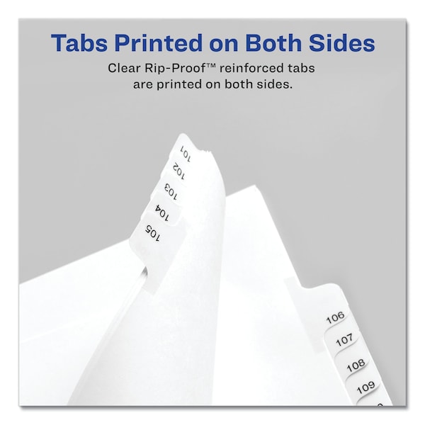 Index Tab, Allstate 1-25, White, PK25